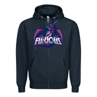 Navy bi furious   bisexual Zipper Hoodie - linhVisuals