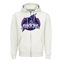 Oatmeal Heather bi furious   bisexual Zipper Hoodie - linhVisuals