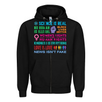 Black science is real , black lives matter , love is love , equality , kindn Zipper Hoodie - linhVisuals