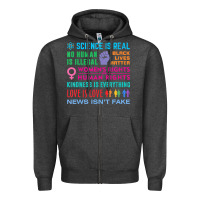 Charcoal Heather science is real , black lives matter , love is love , equality , kindn Zipper Hoodie - linhVisuals