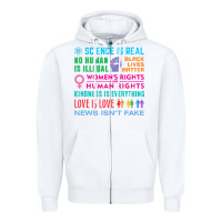 White science is real , black lives matter , love is love , equality , kindn Zipper Hoodie - linhVisuals