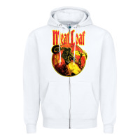 White vintage meatloaf bat out of hell Zipper Hoodie - linhVisuals