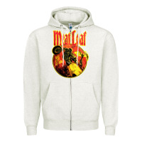 Oatmeal Heather vintage meatloaf bat out of hell Zipper Hoodie - linhVisuals