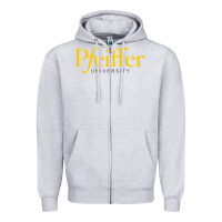 Heather Grey pfeiffer university Zipper Hoodie - linhVisuals