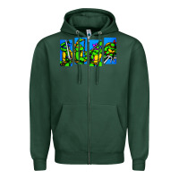 Sports Green arcade turtles Zipper Hoodie - linhVisuals