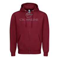 Burgundy Crownline Boats Zipper Hoodie - linhVisuals