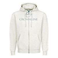 Oatmeal Heather Crownline Boats Zipper Hoodie - linhVisuals