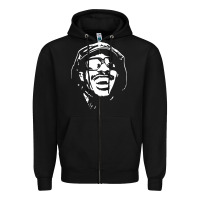 Black stevie wonder Zipper Hoodie - linhVisuals