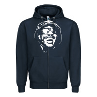 Navy stevie wonder Zipper Hoodie - linhVisuals