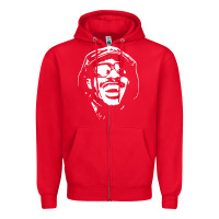 Red stevie wonder Zipper Hoodie - linhVisuals