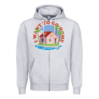 Heather Grey i want to go home Zipper Hoodie - linhVisuals
