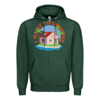 Sports Green i want to go home Zipper Hoodie - linhVisuals