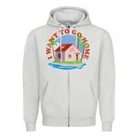Dove Grey i want to go home Zipper Hoodie - linhVisuals