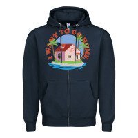 Navy i want to go home Zipper Hoodie - linhVisuals