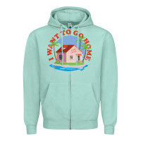 Seafoam i want to go home Zipper Hoodie - linhVisuals