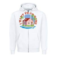 White i want to go home Zipper Hoodie - linhVisuals