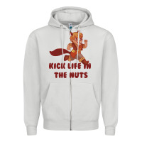 Dove Grey kick life in the nuts   squirrel girl Zipper Hoodie - linhVisuals