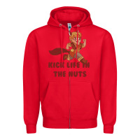 Red kick life in the nuts   squirrel girl Zipper Hoodie - linhVisuals