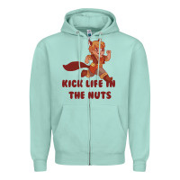Seafoam kick life in the nuts   squirrel girl Zipper Hoodie - linhVisuals