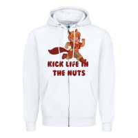 White kick life in the nuts   squirrel girl Zipper Hoodie - linhVisuals