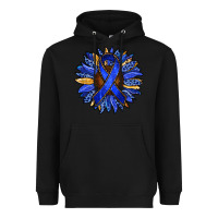 Black Colon Cancer Awareness sunflower Heavyweight Hoodie - RanaPortraitStore