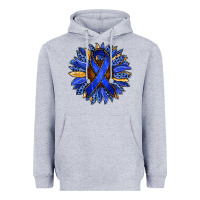 Heather Grey Colon Cancer Awareness sunflower Heavyweight Hoodie - RanaPortraitStore