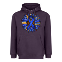 Plum Colon Cancer Awareness sunflower Heavyweight Hoodie - RanaPortraitStore