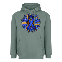 Sage Colon Cancer Awareness sunflower Heavyweight Hoodie - RanaPortraitStore