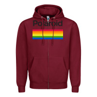 Burgundy polaroid color spectrum horizontal Zipper Hoodie - linhVisuals