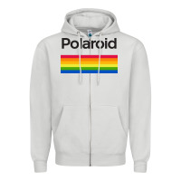 Dove Grey polaroid color spectrum horizontal Zipper Hoodie - linhVisuals