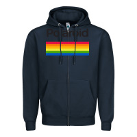 Navy polaroid color spectrum horizontal Zipper Hoodie - linhVisuals