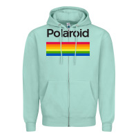 Seafoam polaroid color spectrum horizontal Zipper Hoodie - linhVisuals