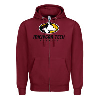 Burgundy michigan tech huskies Zipper Hoodie - linhVisuals