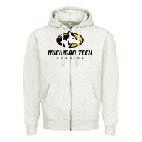 Oatmeal Heather michigan tech huskies Zipper Hoodie - linhVisuals