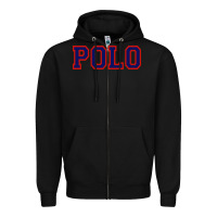 Black polo Zipper Hoodie - linhVisuals