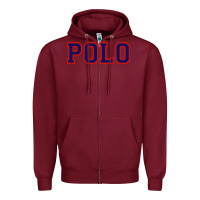 Burgundy polo Zipper Hoodie - linhVisuals