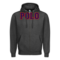 Charcoal Heather polo Zipper Hoodie - linhVisuals