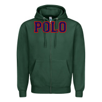 Sports Green polo Zipper Hoodie - linhVisuals