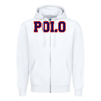 White polo Zipper Hoodie - linhVisuals