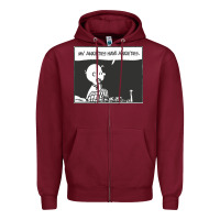 Burgundy my anxieties have anxieties   peanuts Zipper Hoodie - linhVisuals