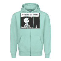 Seafoam my anxieties have anxieties   peanuts Zipper Hoodie - linhVisuals