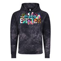 Cloud Black Happy Easter Bunny Vintage Hoodie - CowhideDigitalArt