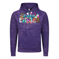 Cloud Purple Happy Easter Bunny Vintage Hoodie - CowhideDigitalArt