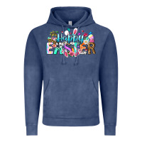 Vintage Denim Happy Easter Bunny Vintage Hoodie - CowhideDigitalArt