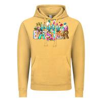 Vintage Mustard Happy Easter Bunny Vintage Hoodie - CowhideDigitalArt