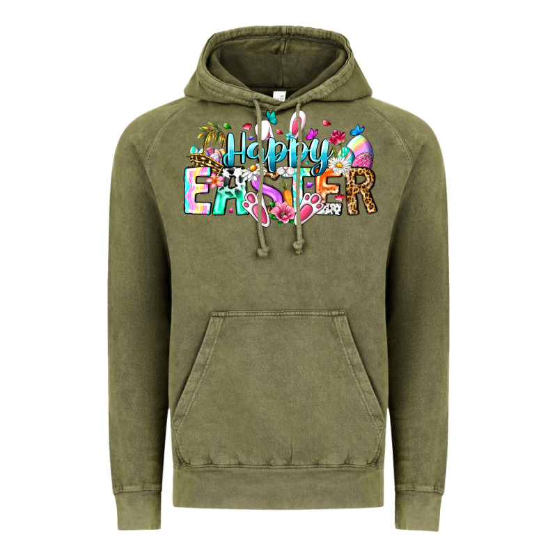 Happy Easter Bunny Vintage Hoodie by CowhideDigitalArt | Teevron