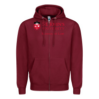 Burgundy saint john's university Zipper Hoodie - linhVisuals