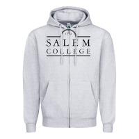 Heather Grey salem college Zipper Hoodie - linhVisuals