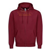 Burgundy salisbury university Zipper Hoodie - linhVisuals
