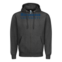 Charcoal Heather simmons university Zipper Hoodie - linhVisuals